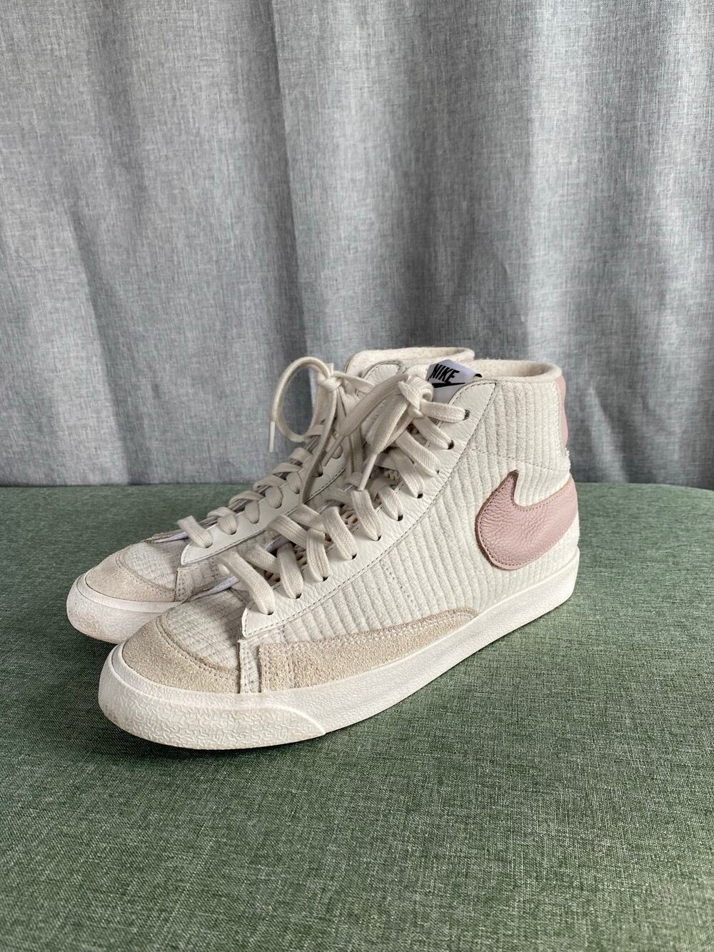 Nike Blazer Mid 77 By You Corduroy White Pink Sneakers Women Size 7.5 DJ4856-991